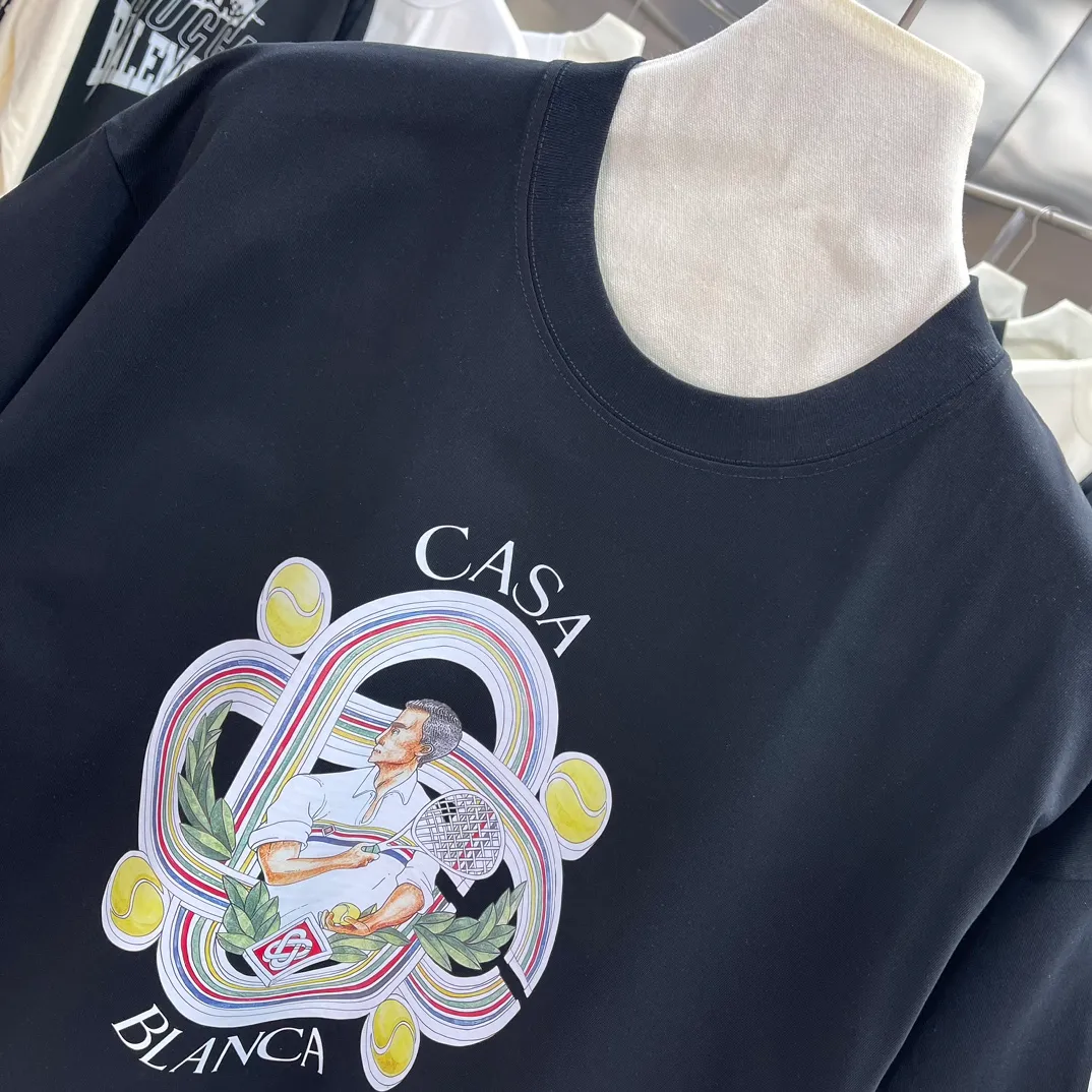 Casablanca Classic Series T ， ， 。 ， Classic ， In Stock ！ ：White Black Size：S M L XL XXL
